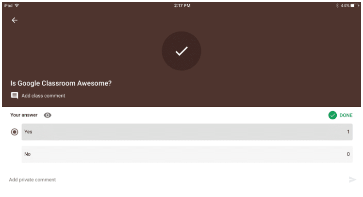 Share poll results - Google Classroom