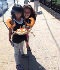 A. Harry Moore technology coordinator Ms. Talalai and a student learn about curriculum, community, and communication on JFK Blvd. in Jersey City, NJ with Pokemon Go and Augmented Reality.